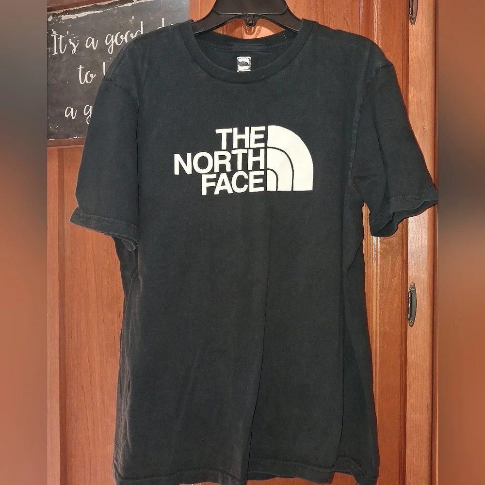 The North Face Charcoal Tee with White Logo In A mens Size Medium